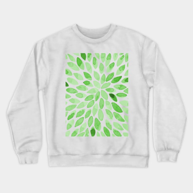 Watercolor brush strokes - green Crewneck Sweatshirt by wackapacka